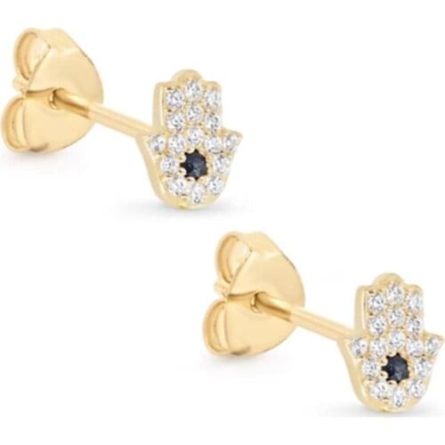 Aide 925 Sterling Silver Stud Earrings for Women Silver Pendientes Brincos Aretes Piercing Plam Zircon Earings Fine Jewelry Gift