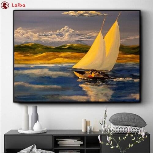 5 d diamond mosaic Abstract art, sailboat For Living Room Home Decor diamond Painting embroidery mosaic