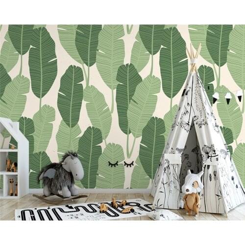 Beibehang papier peint Custom nordic tropical plant back leaf sofa tv background hand painted modern papel de parede wallpaper