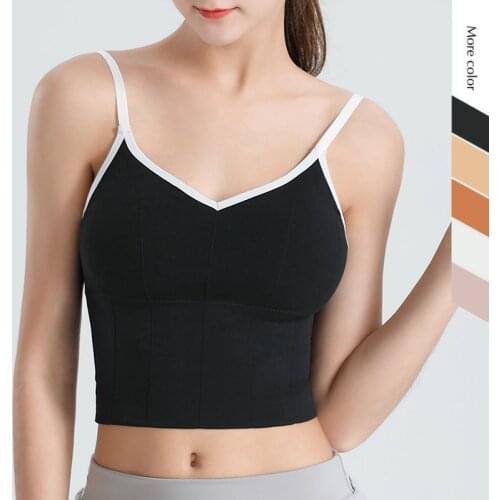 Seamless Yoga Bra Women High Impact Shockproof Padded Bras Gym Workout Veest Nylon Soft Breathable Sportswear U-Back Tank Tops