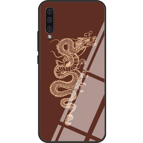 Brown Dragon Case For Samsung A72 A71 A51 A31 A40 A50 A70 A20e A21S A12 A32 A52 Tempered Glass Cover