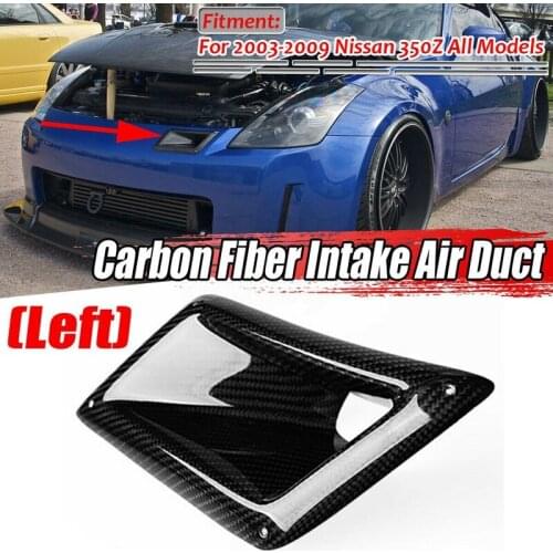 For NISSAN 350Z Z33 2003-2009 Carbon Fiber Left Bumper Air Duct Intake Vent Covers