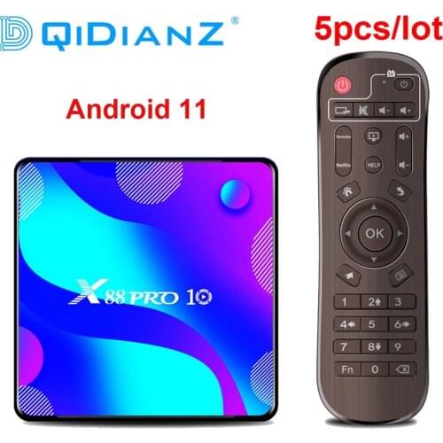 DQiDianZ 5pcs/lot x88 pro10 Smart TV Box Android 10 RK3318 Quad Core 4K Set-top Box H.265 Set top Box Media Player X88 PRO