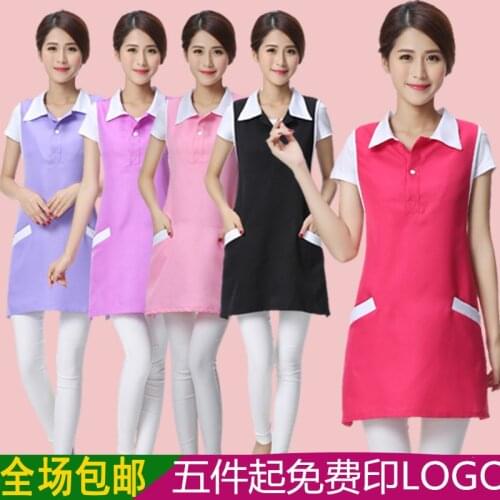Beauty salon beautician work clothes apron Korean version fashion nail waitress sleeveless skirt female supermarket apron