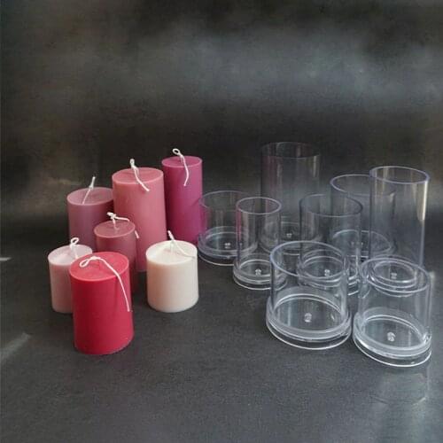 DIY Candle Making Mould Plastic Cylinder Shape Soap Mold Clay Tool Mould Candle Craft Handmade Plastic 3D Candle Mold