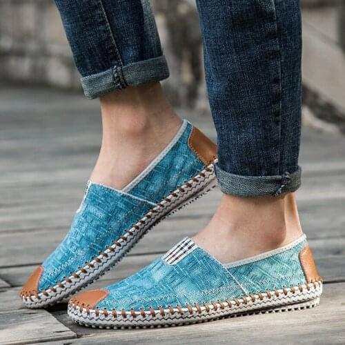 Canvas Shoes Men Fisherman Luxury Brand Designer Fashion Espadrilles Flats Breathable Mens Denim Shoes Casual Plimsolls