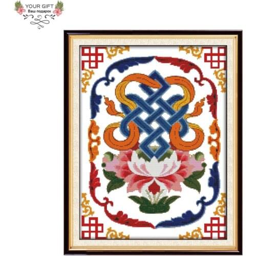 Joy Sunday Z524 Home Decor The Eight Auspicious Symbols Chinese Needlework Needlepoint Embroidery DIY Cross Stitch kits