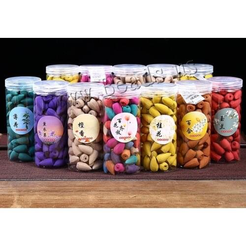 Approx 70PCs/Box Natural Tower Backflow Incense Cones Hollow Smoke Cones Sandalwood Aromatherapy Use In The Home Office Teahouse