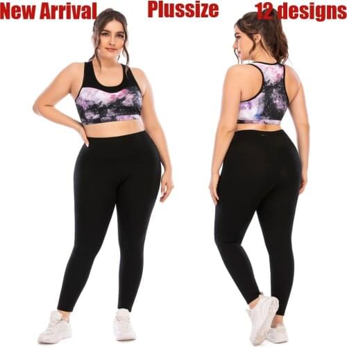 New 2021 Women Plus Size Yoga Suit Sportswear Gym Sport Running Sets Sportsuits For Female Big Large Tracksuit Tacking Wear
