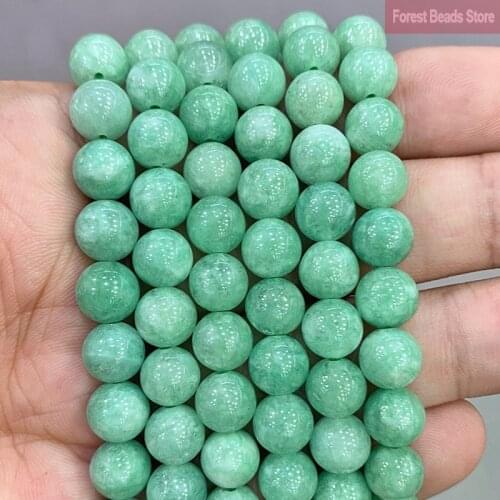 Natural Stone Light Green Jasper Jade Round Beads for Jewelry Making Diy Charm Bracelet Necklace Ear Studs 15"Strand 6 8 10 12MM