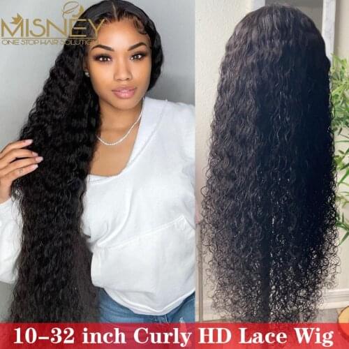 Curly Human Hair Wig 13x4 Hd Lace Front Human Hair Wigs For Women Brazilian Remy Lace Frontal Preplucked Wig Natural Color