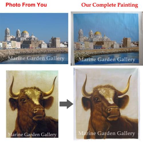 Wall art turn your image to canvas custom landscapes painting wedding picture to oils Birthdays gifts personalized hand painted