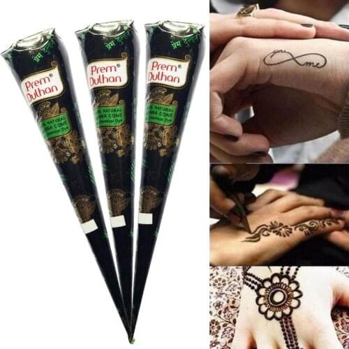 Natural Herbal Prem Dulhan Brown Henna Cone Temporary Tattoo Body Art Ink Summer