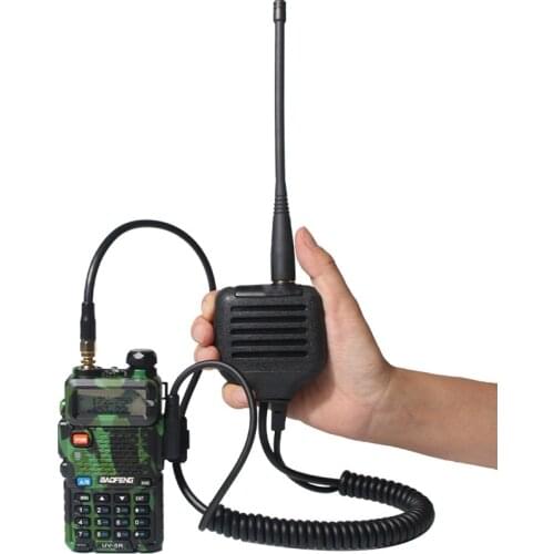2021 New Dual purpose hand microphone Remote Speaker Dual PTT Mic Microphone KMC-17 with Band SMA-F Female Antenna Connector