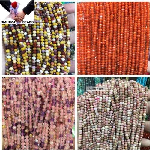 OMH Wholesale JD152 3*4mm Natural Jewelry DIY Making Bracelet Necklace Natural AAA Tourmaline Quartz Loose Spacer Rondelle Beads
