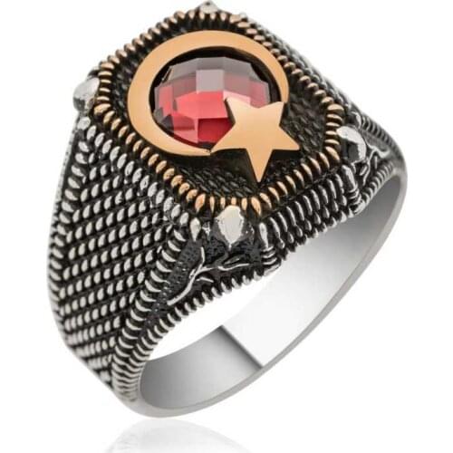 Original silver , Moon Star Male ,Ring, Good Quality and Affordable Moon Star ,Rings Types