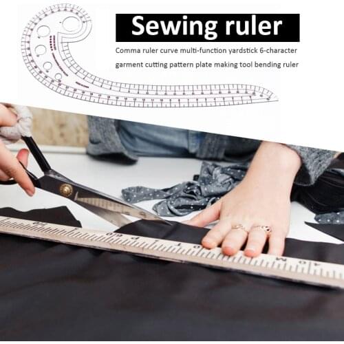 Plastic Transparent Tailor French Curve Sewing Ruler Tailor Comma Shaped Rulers Tools Soft High Quality Sewing Tools