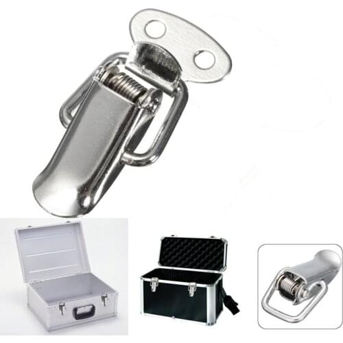 6Pcs/set Stainless Steel Hardware Cabinet Box Case Spring Loaded Latch Catch Toggle Hasp For Home Office Shop