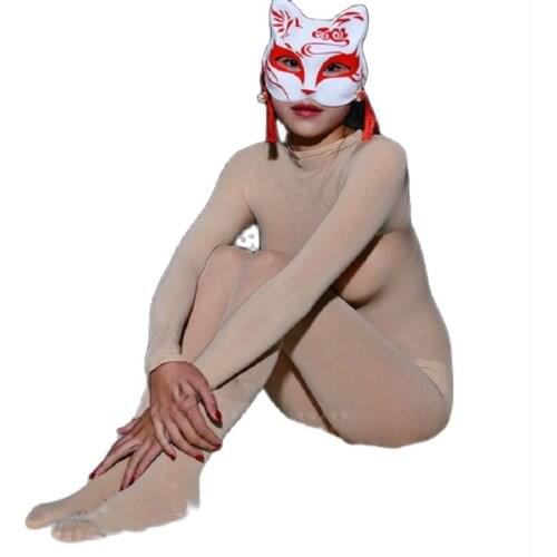 Hot Erotic Nightdress Lingerie Bodysuit Tight Unisex Bodystocking Cockring Penis Sleeve Open Crotch Full Body Nightwear Catsuit