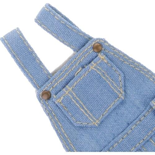 Casual Blue Suspender Jeans Short Pants for 12 Inches Blythe