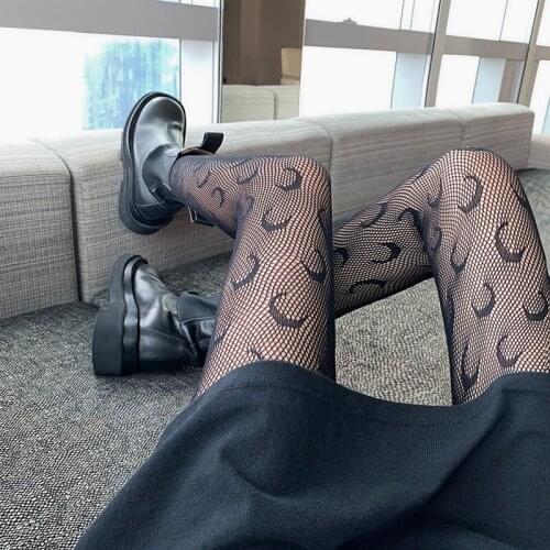 Sexy Fashion Lace Fishnet Socks, Letter Moon Pattern Erotic Underwear Set, Womens Net Gauze Clothing, Cosplay Bodysuit Lingerie