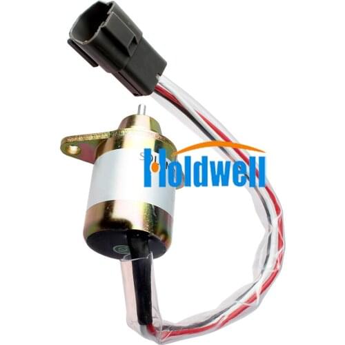 Holdwell 12V Fuel Stop Solenoid VOE14521915 for Volvo EC20C EC27C EC55B EW55B EC35C EC55C EC20C ECR58 ECR88 ECR28 Excavator
