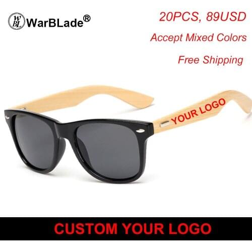 Custom Logo Bamboo Foot Sunglasses Men Wooden Sunglasses Women Original Wood Sun Glasses Customerized 20 pcs/set Wholesale