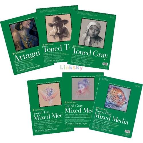 Strathmore Tan Drawing 400 Series, Toned Sketch Pad,Toned Gray Mixed Media Pad,Artist Sketch coloring painting,Art supplies