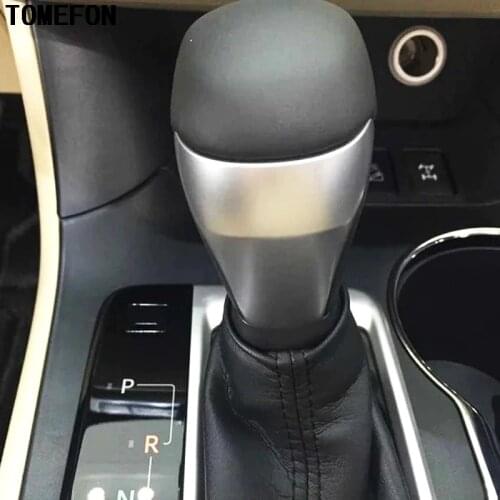 TOMEFON For Toyota Highlander Kluger XU50 2014 2015 At Automatic Gear Shift Knob Cover Chrome Trim Interior Center Consle