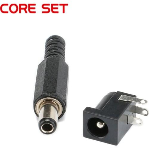 10pcs 5.5X2.5mm 5pcs DC Power Female Plug Jack + 5pcs Male Plug Jack Socket Adapter Connector 5.5*2.5 mm
