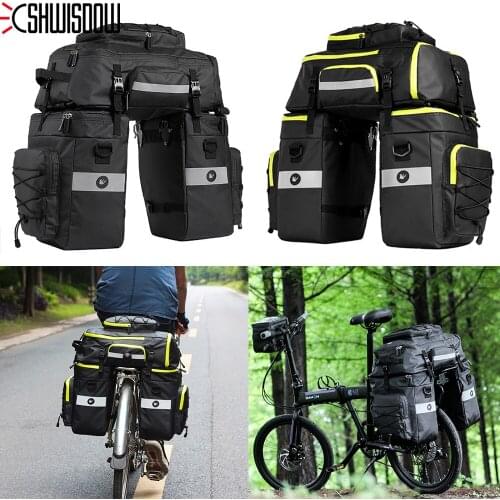 Mountain Road Bicycle Bike 3 in 1 Trunk Bags Cycling Double Side Rear Rack Tail Seat Pannier Pack Luggage Carrier Shoulder Bags