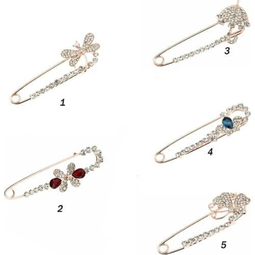 30pcs/lot shining Rhinestone crystal dragonfly/butterfly/umbrella Jewelry ornament animal Pin Brooches for party