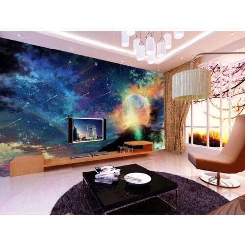 3d customized wallpaper Gorgeous universe starry wallpapers shower TV background wall