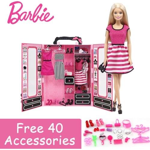 Barbie Authorize Brand Fashion Dolls Dream Wardrobe And Dress Cloth Kid Toys For Little Girl Birthday Gift Funny Boneca DKY31