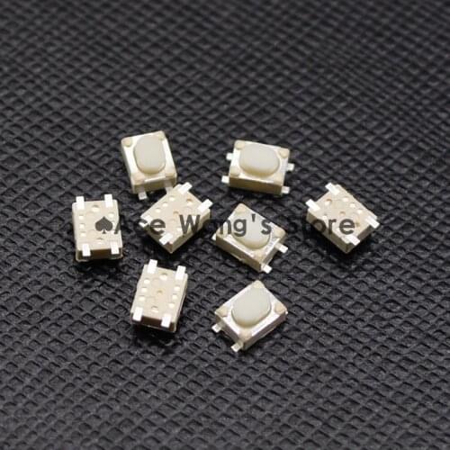 Free shipping 50PCS SMD 4Pin 3X4X2.5MM White Tactile Tact Push Button Micro Switch Momentary