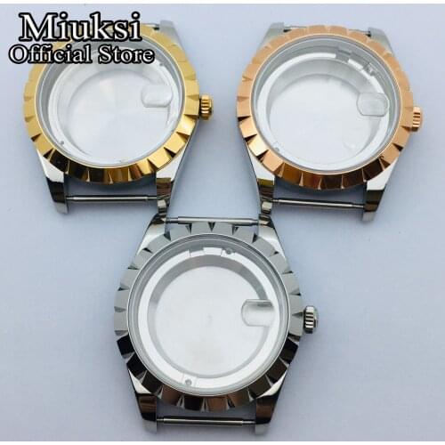 Miuksi 39mm watch case sapphire glass case fit ETA 2836, Miyota 8205 8215 821A, Mingzhu DG 2813 3804, Seagull ST1612 movement