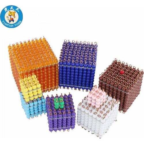 Baby Kids Montessori Material Math Learning Early Education Toys Colored Bead Cubes Ladder From 1-10
