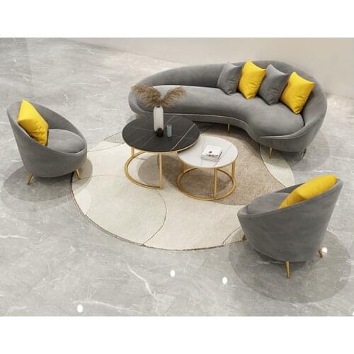 Northern Europe beauty salon reception sofa arc simple modern special shape light luxury shop small sofa clothing shop net red