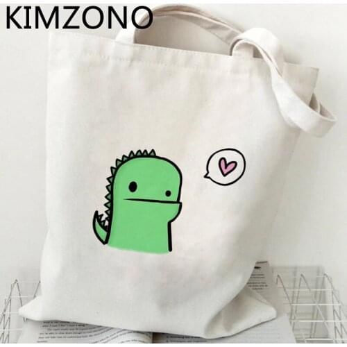 Dinosaur shopping bag canvas tote grocery eco shopper handbag bag sac cabas cloth ecobag woven sac tissu