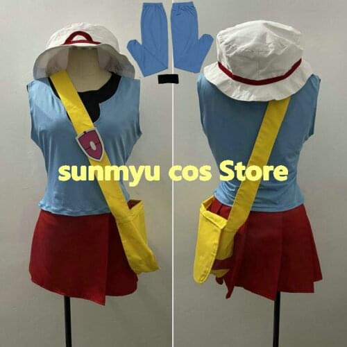 Pocket Monster Fire Red Leaf Green Cosplay Costume,Custom Size Customize Halloween