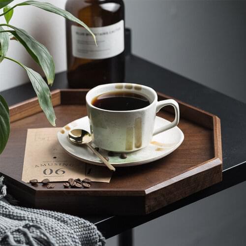 Nordic Retro Ceramic Coffee Mug Saucer Set Simple Retro Stoneware Couple Cup Home Office Afternoon Tea Tea Set Coffee Cup