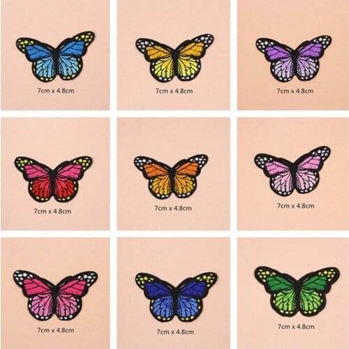 Beautiful Butterfly Patches Cap Shoe Iron On Embroidered Appliques DIY Apparel Accessories Patch For Clothing Fabric Badges B146