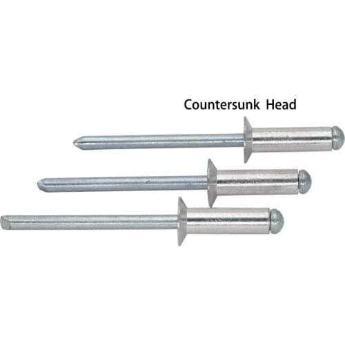 M4 M4*10 M4x10 M4*12 M4x12 AL Aluminum DIN7337 Self Plugging Pull Nail POP Decoration CSK Countersunk Flat Head Blind Rivet