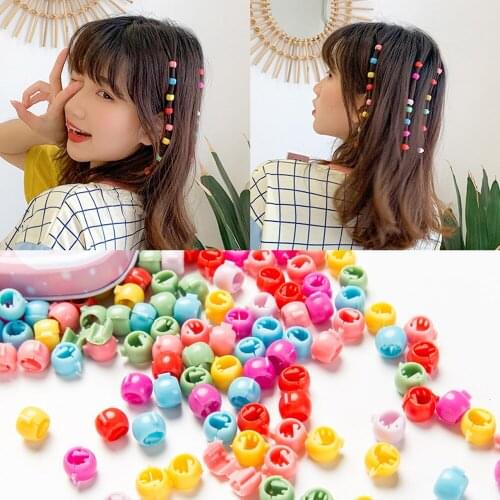 90pcs Cute Mini Hair Claw Clips for Children Adults Girl Candy Colors Plastic Hairpins Hair Braid Bead Headwear Hair Accessories