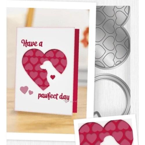 Mmao Crafts Metal Steel Cutting Dies Dog letters heart frame Stencil For DIY Scrapbooking Paper/photo Cards Embossing Dies