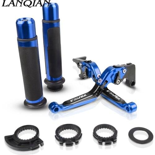 Motorcycle Accessories CNC Adjustable Brake Clutch Levers And Handle Grips With LOGO For YAMAHA YZFR3 YZF R3 2015 2016 2017