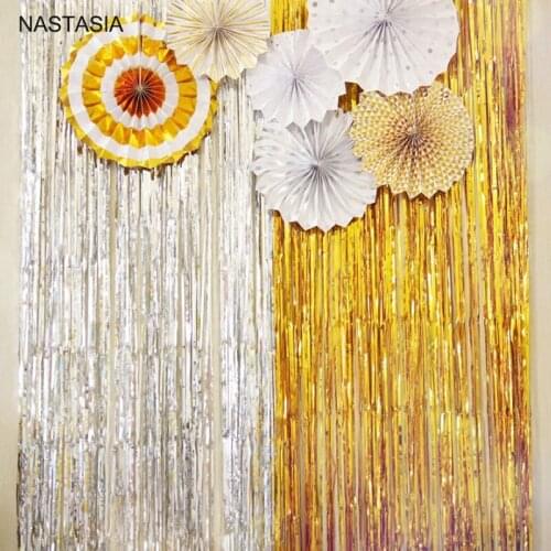 NASTASIA 100*200cm and 92*145cm rain curtain background decoration birthday wedding celebration party supplies
