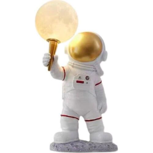 Nordic Space 3D Printed The Moon Astronaut Table Lamps PLA Resin Bedroom Beside Led Night Light