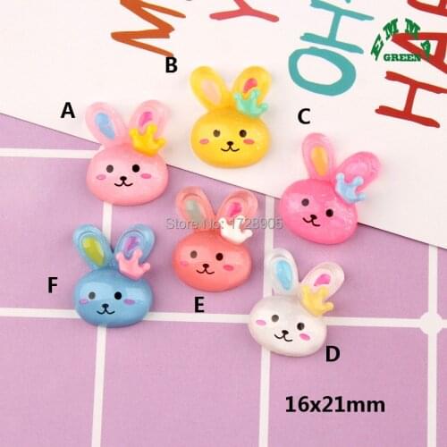 Charms for Jewelry making Resin Charms 10pcs resin cabochon Flatback for Phone Case diy Scrapbook Bunny Charms Rabbit Charms