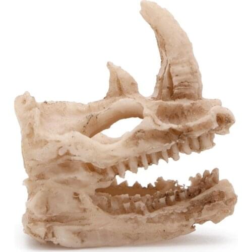 Aquarium Resin Rhino Skull Fish Decor Tank Ornament Decoration Landscaping New